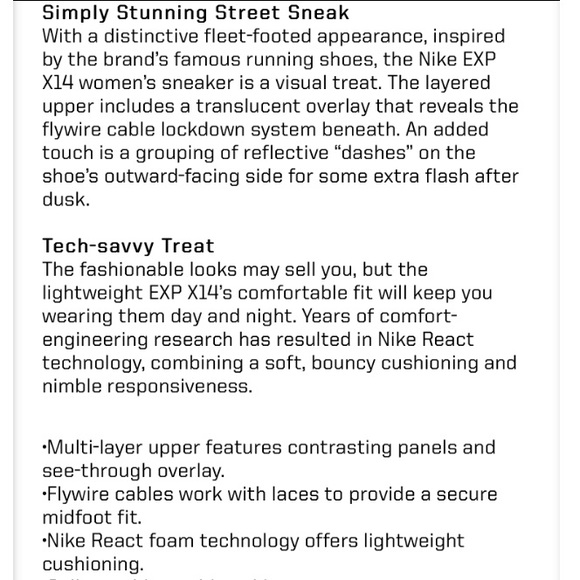 NIB Nike EXP-X14 Sneaker, W 7.5 - Picture 8 of 8